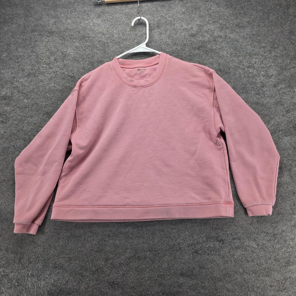Madewell Sweatshirt Womens S Pink Pullover 100% Cotton Tagless Crew Neck